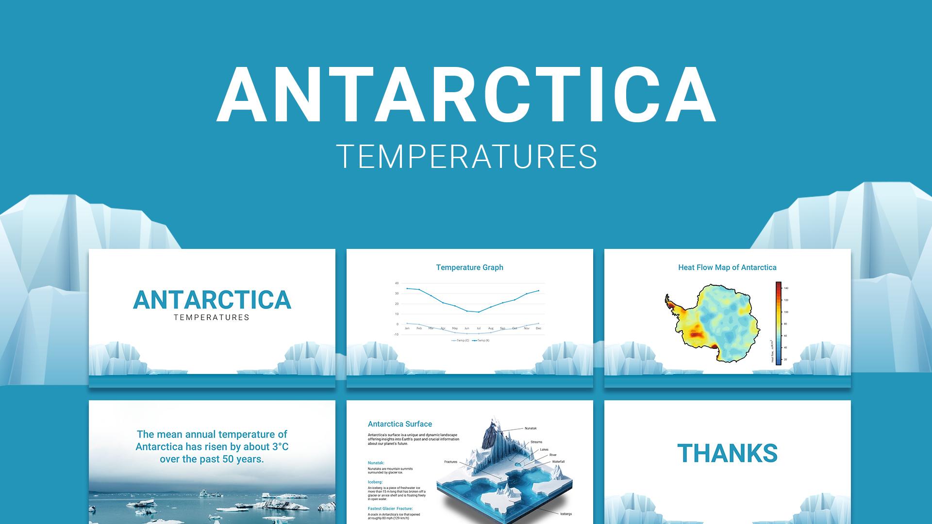Mapa de temperatura de la Antártida