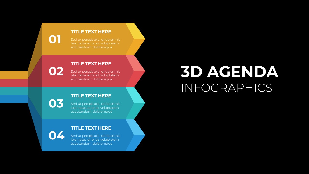Dark theme 3d agenda PowerPoint template