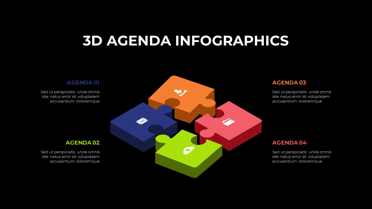 dark theme agenda infographics