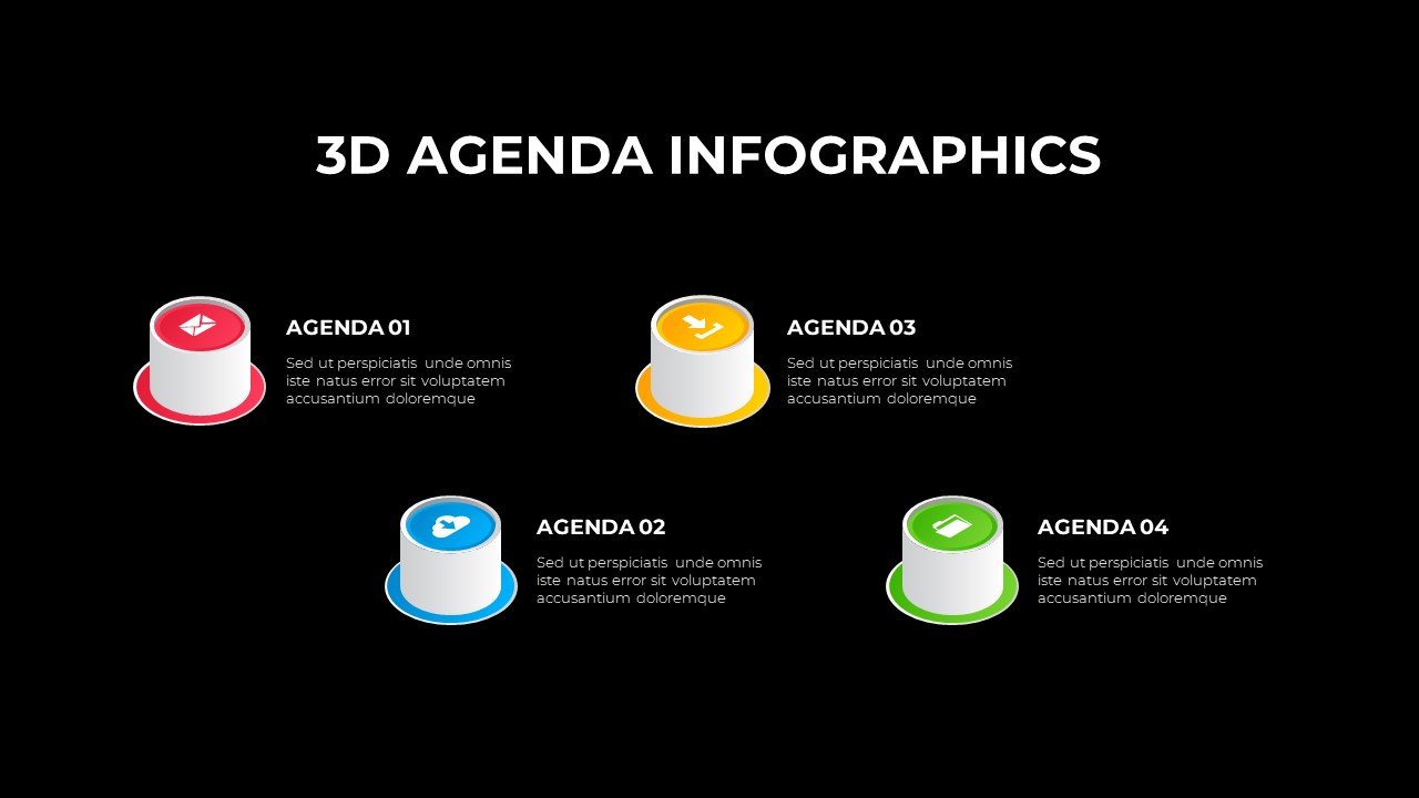 dark theme simple 3d infographics