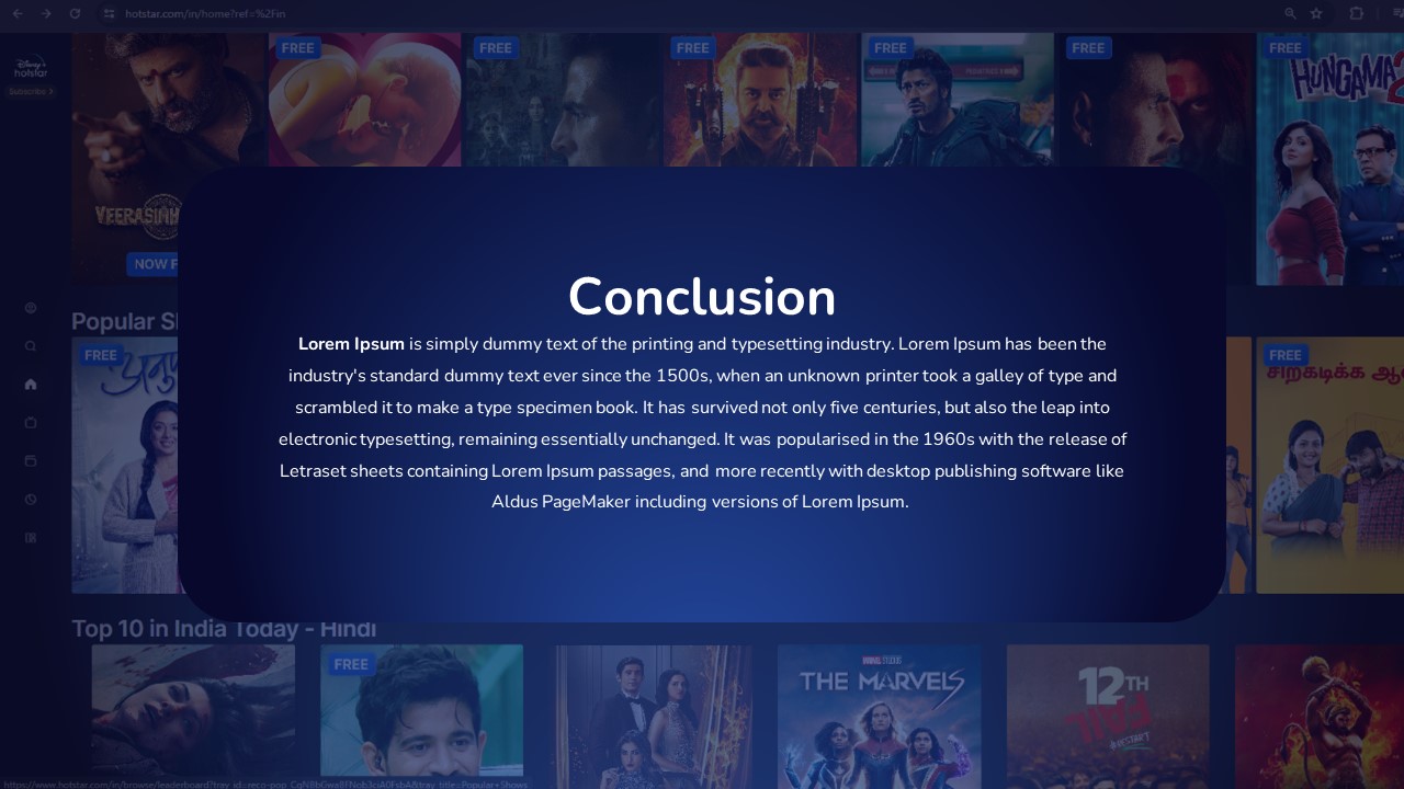 Disney hotstar conclusion