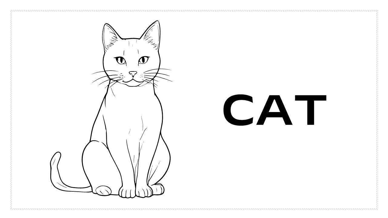 Adotable Cat Drawing Pages