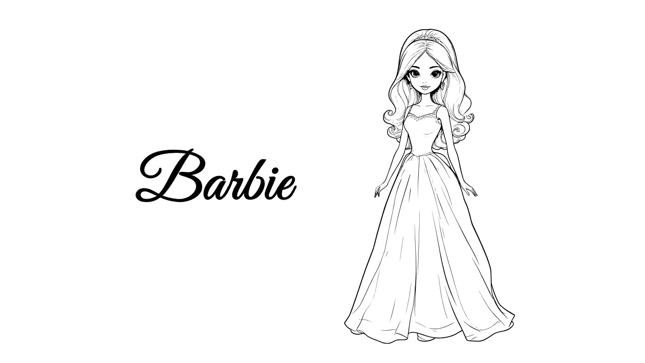 barbie coloring worksheet