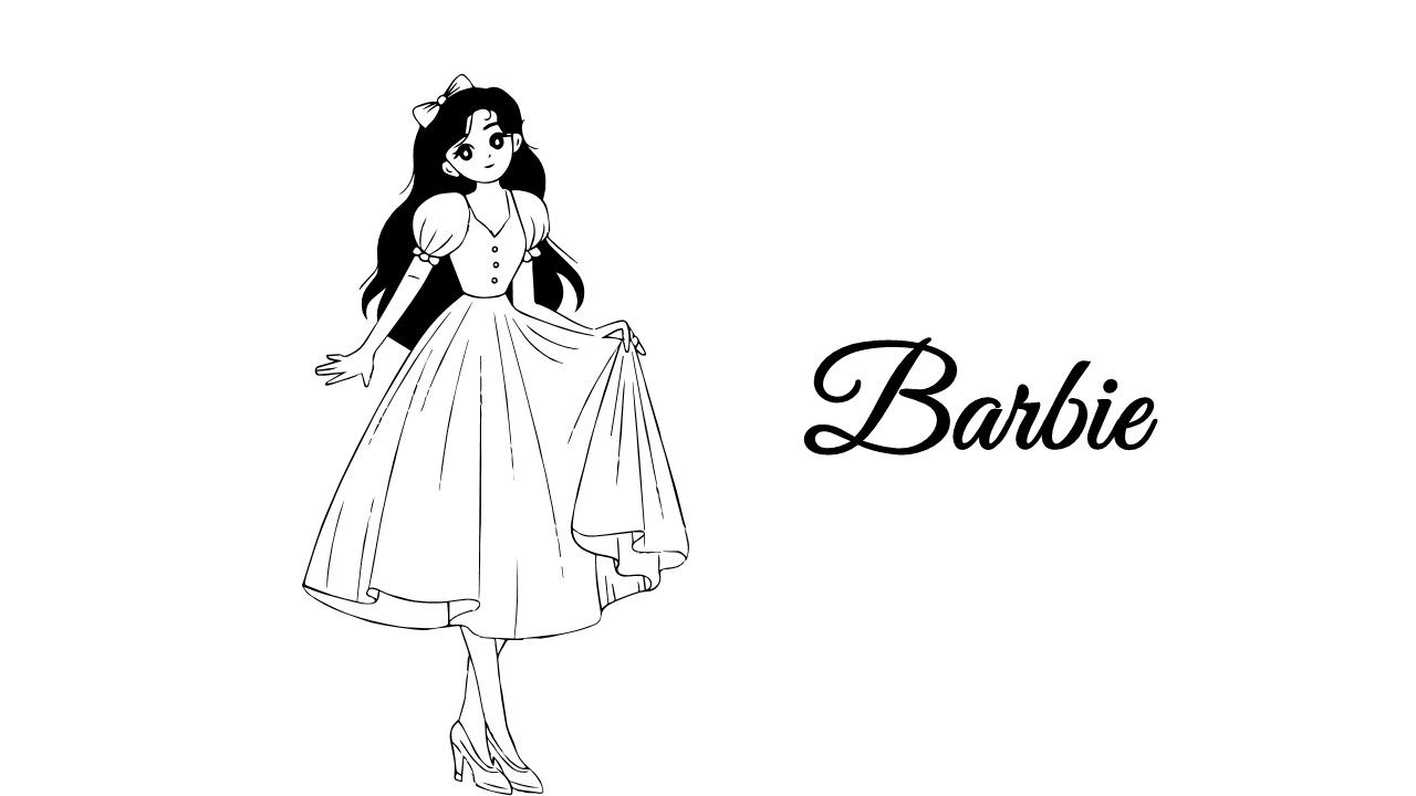 Dibujos para colorear de Barbie Hoja de trabajo para colorear imprimible SlideChef