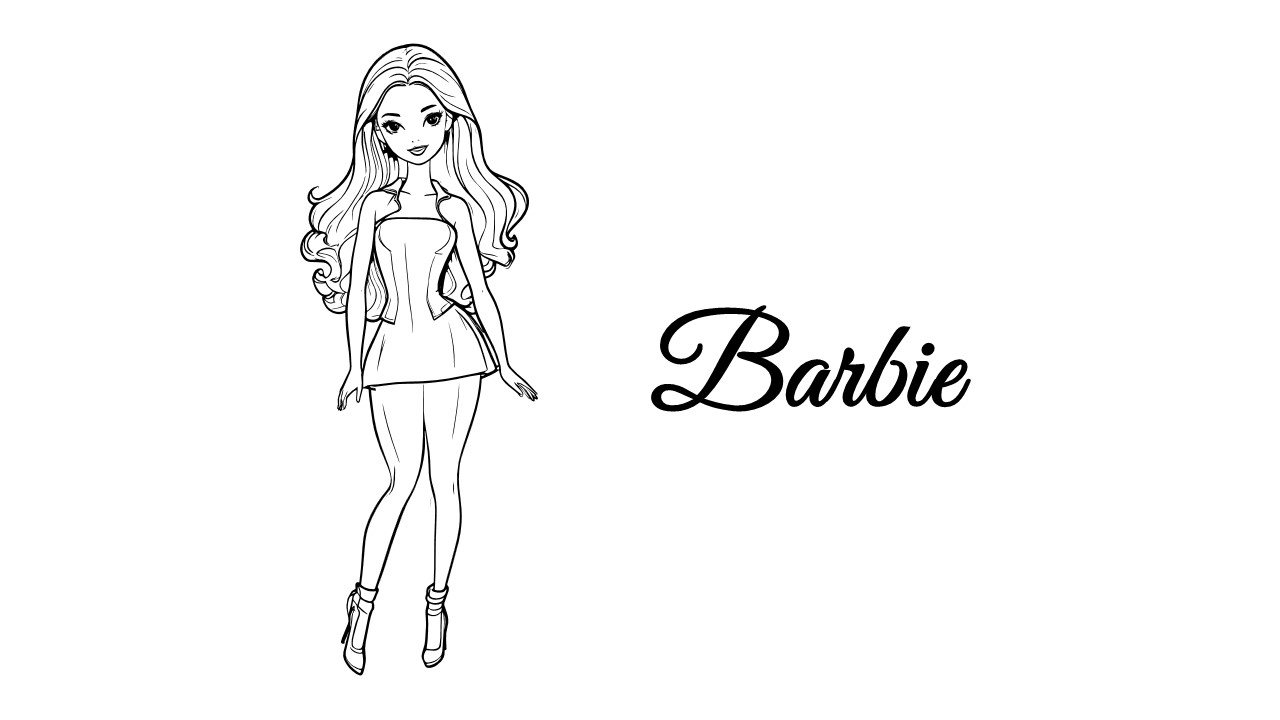 Dibujos para colorear de Barbie Hoja de trabajo para colorear imprimible SlideChef