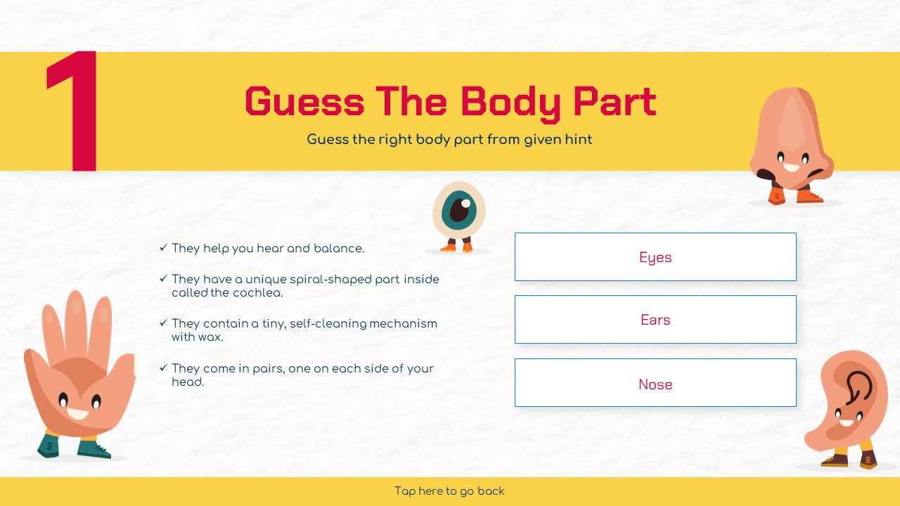 guess the body part game quiz template