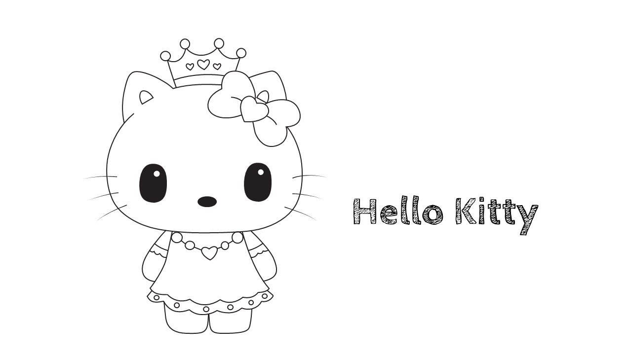 Hello Kitty Coloring Template