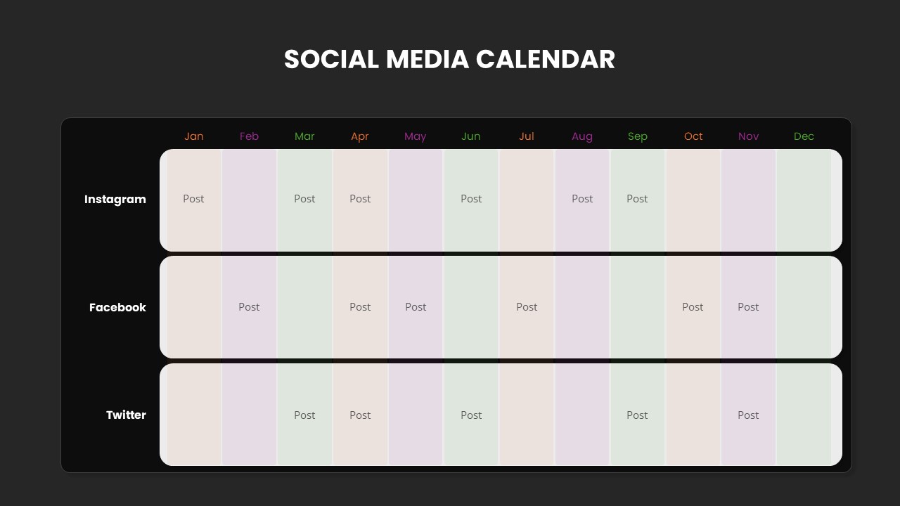 social media table template