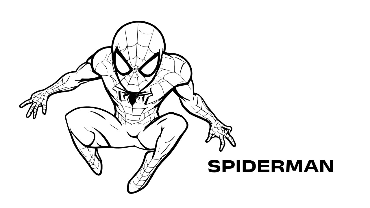 spiderman superhero coloring pages