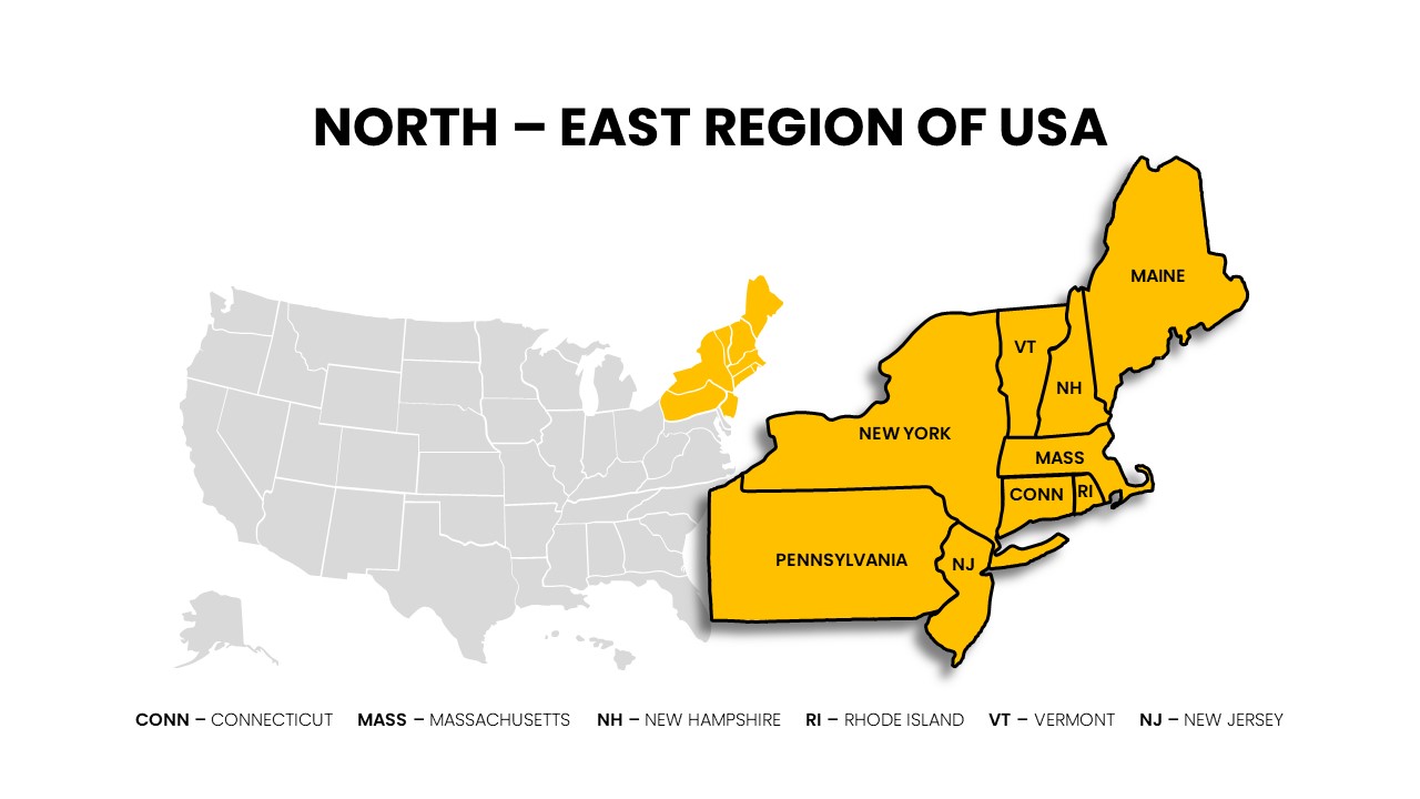 north east America map