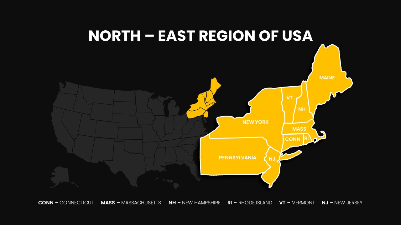 north eastern county map america