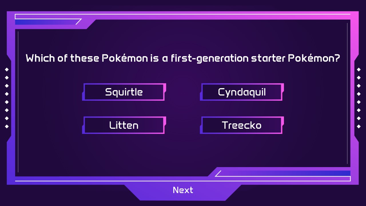 pokemon game quiz template