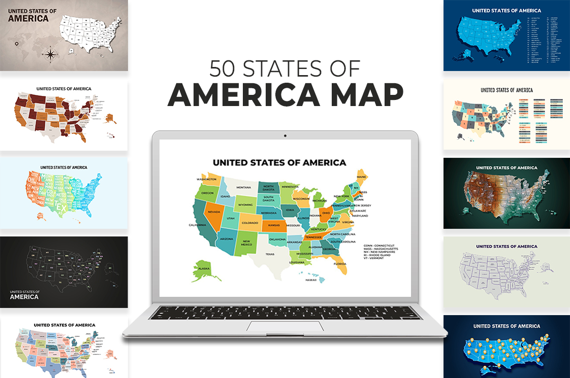 50 states of america map