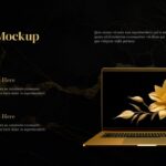 dark laptop mockup template