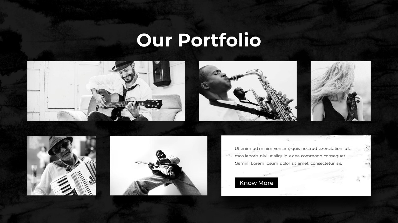 black and white photo gallery template