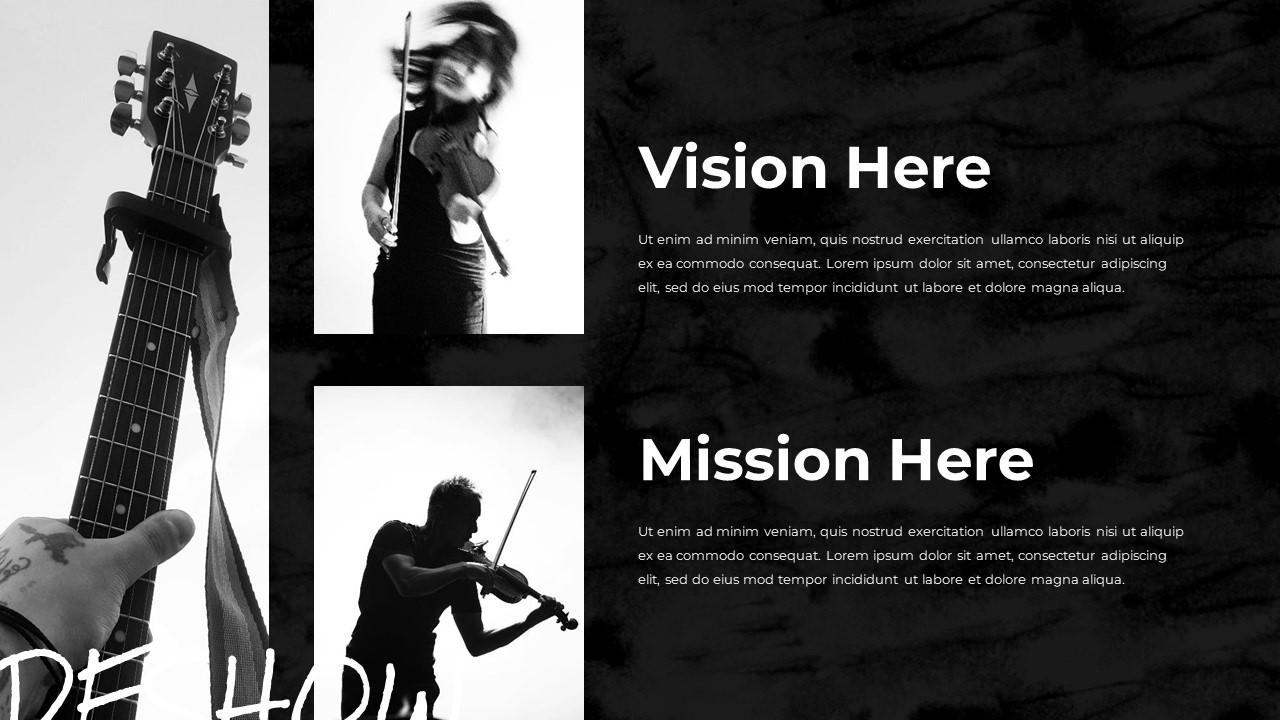 black and white ppt template