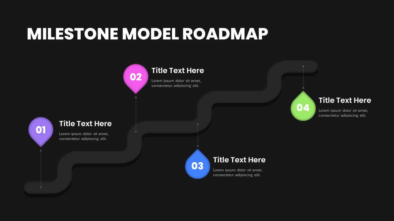 dark theme milestone roadmap infographic