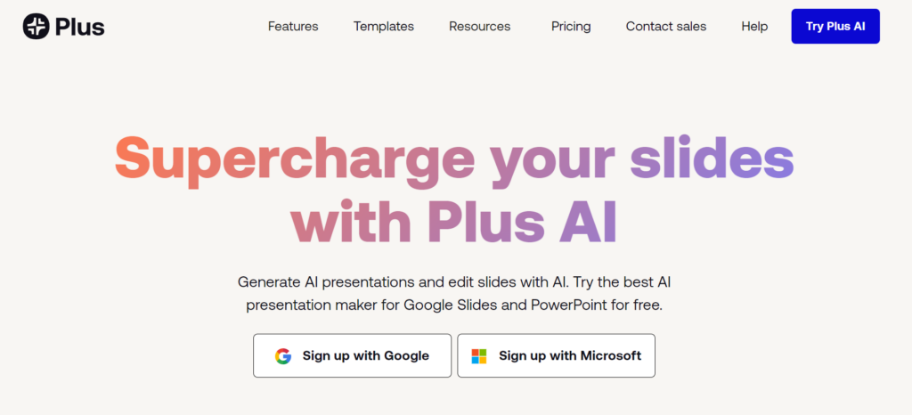 plus PowerPoint ai generator 