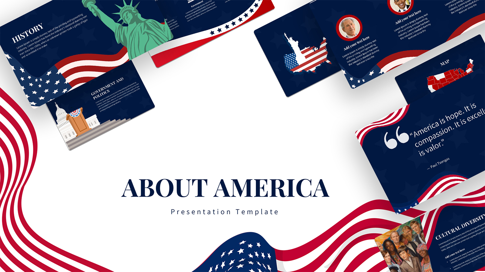 Free America PowerPoint Template & Google Slides Themes for USA ...