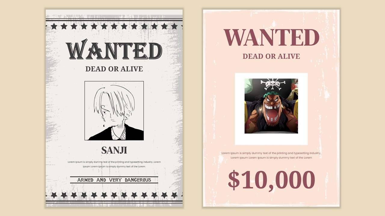 cartoon wanted poster template