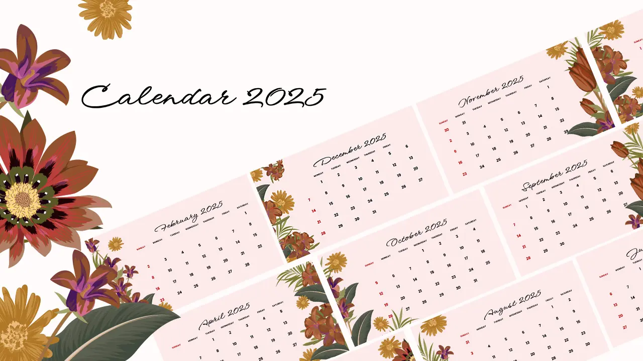 interactive 2025 calendar template