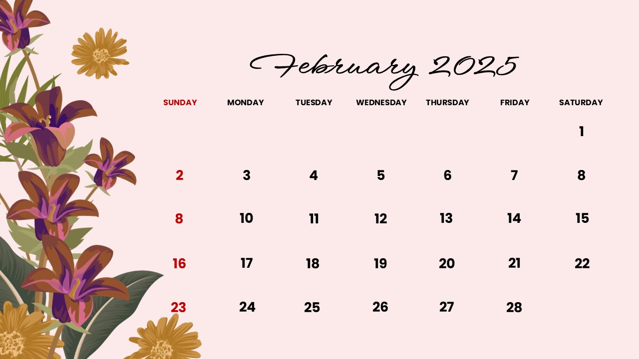 interactive February 2025 calendar template