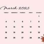 interactive March 2025 calendar template