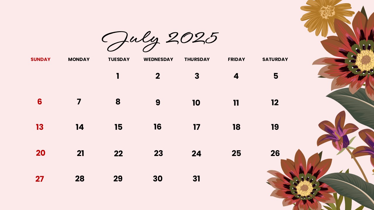 interactive july 2025 calendar template