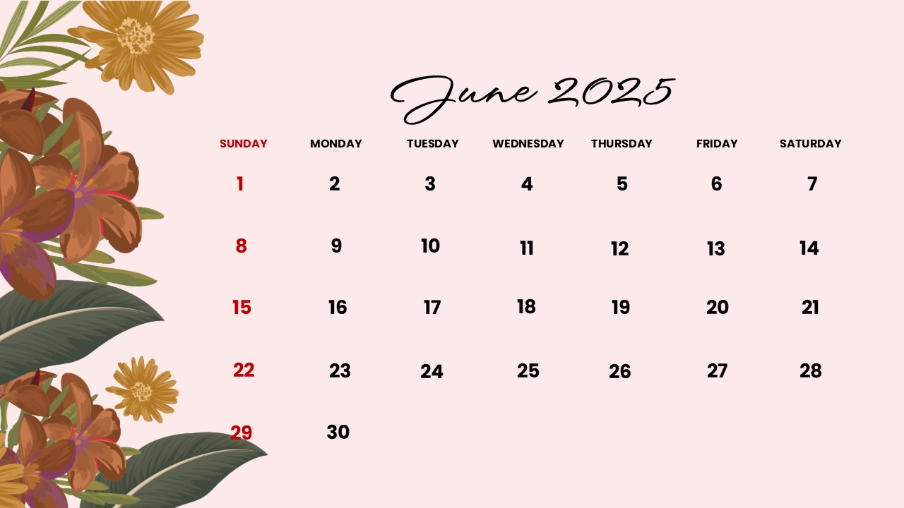 interactive june 2025 calendar template