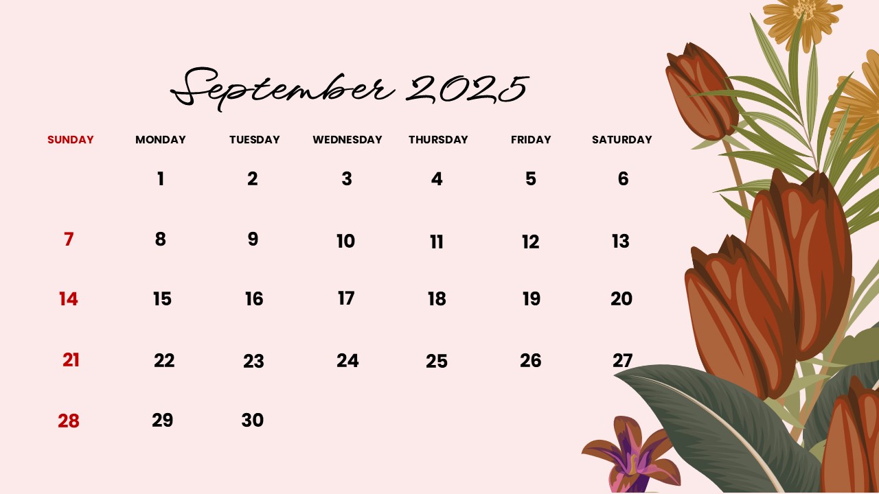 interactive september 2025 calendar template