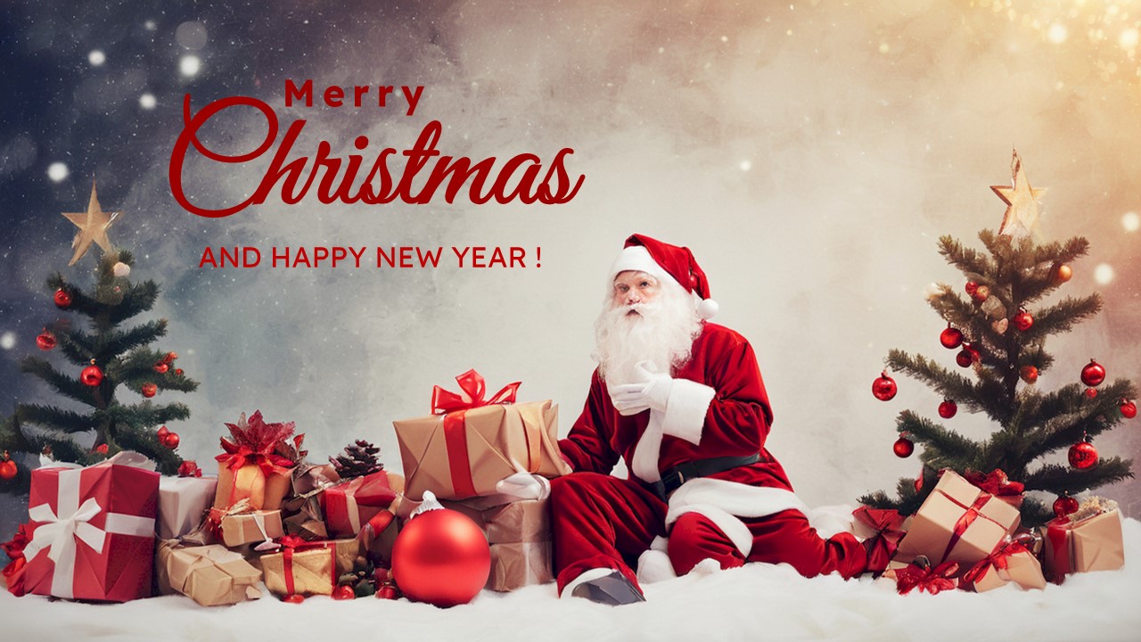 Merry Christmas and Happy New Year Wishes Template - SlideChef