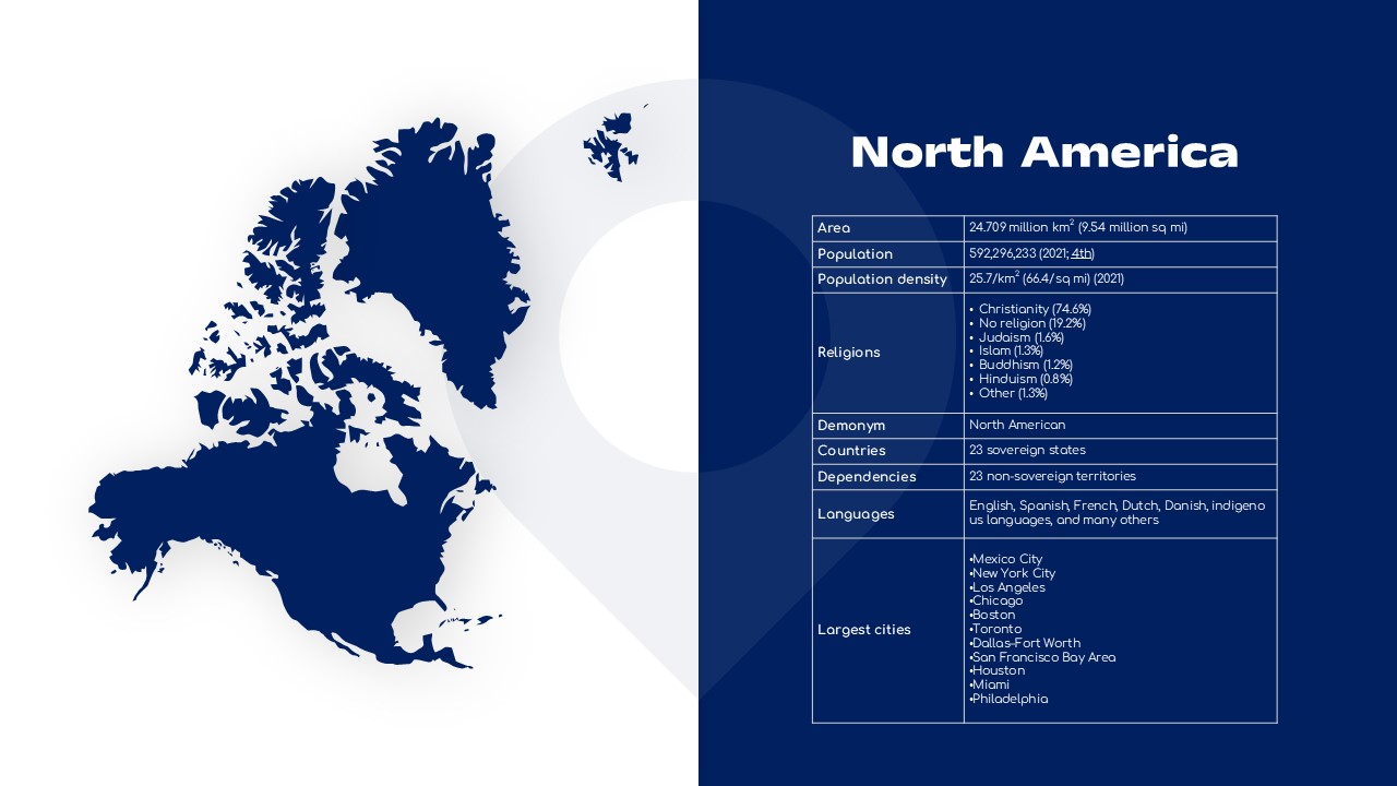 north America map