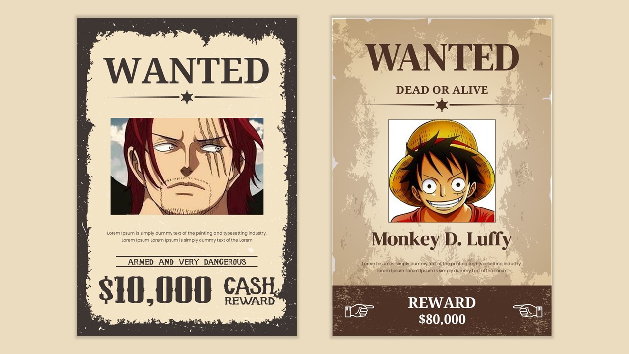 one piece anime poster template