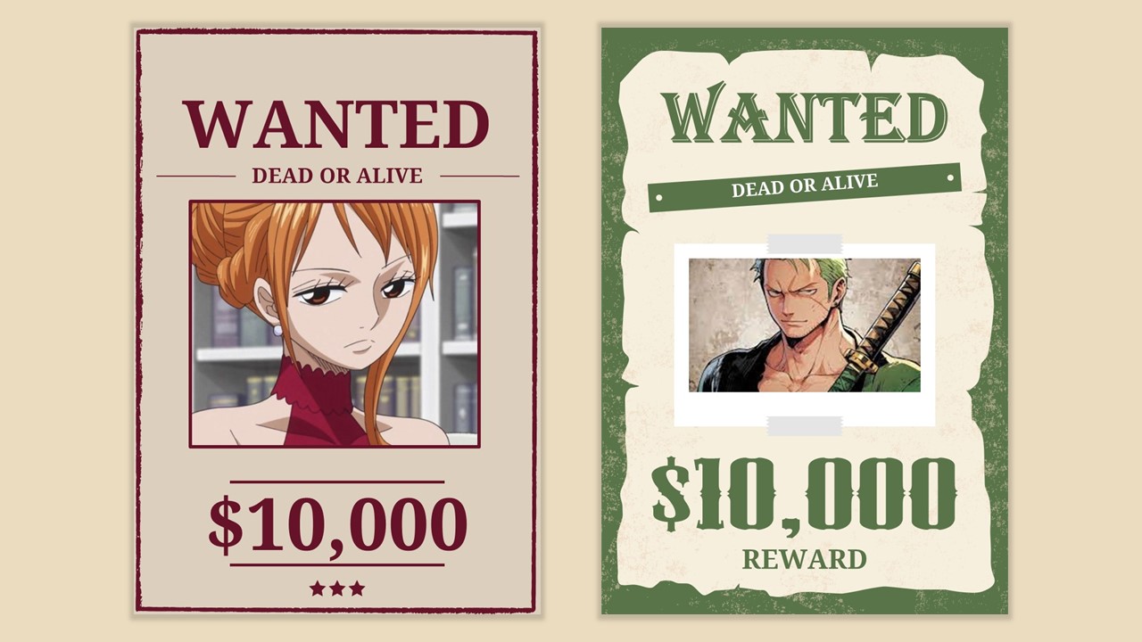 one piece wanted poster template