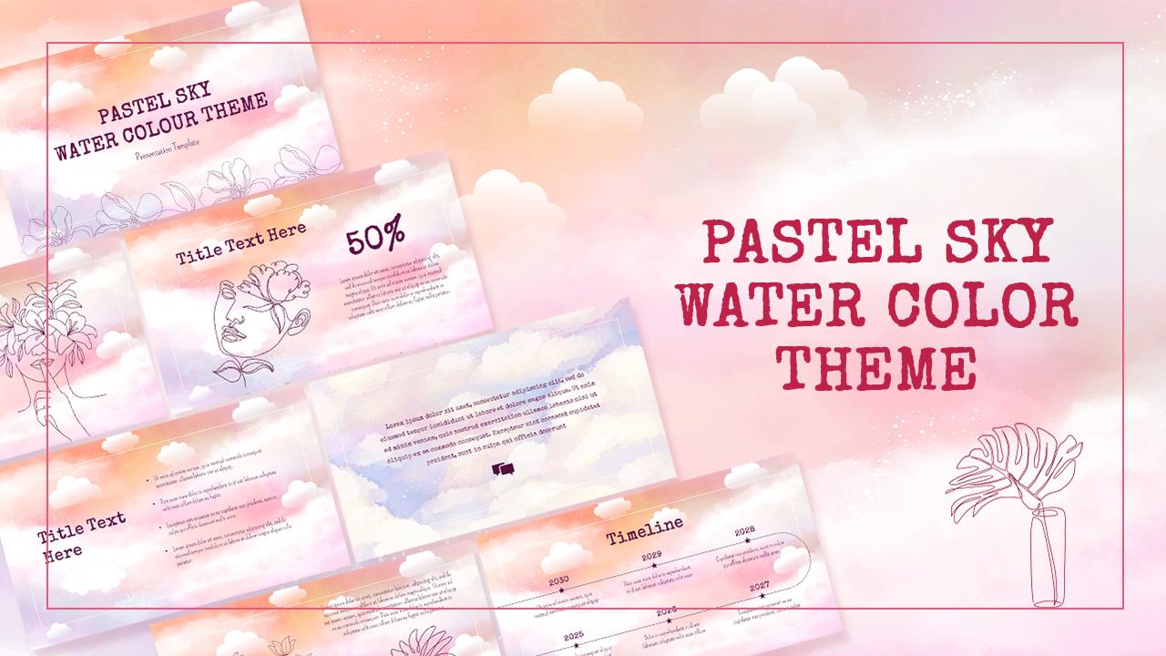 pastel sky watercolor theme template