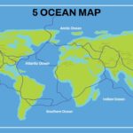 green world map with ocean