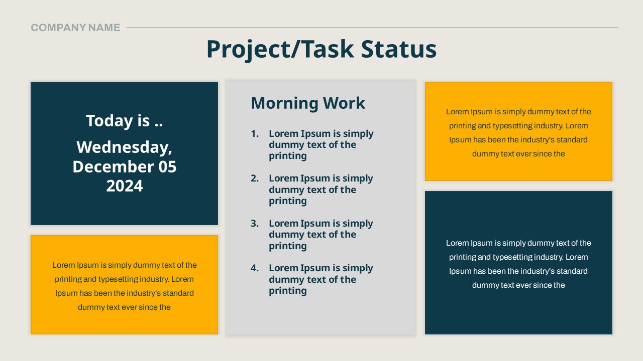 project status presentation template