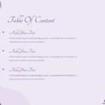 purple aesthetic table of contents