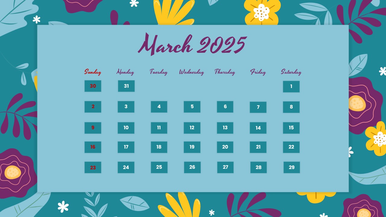 march 2025 calendar