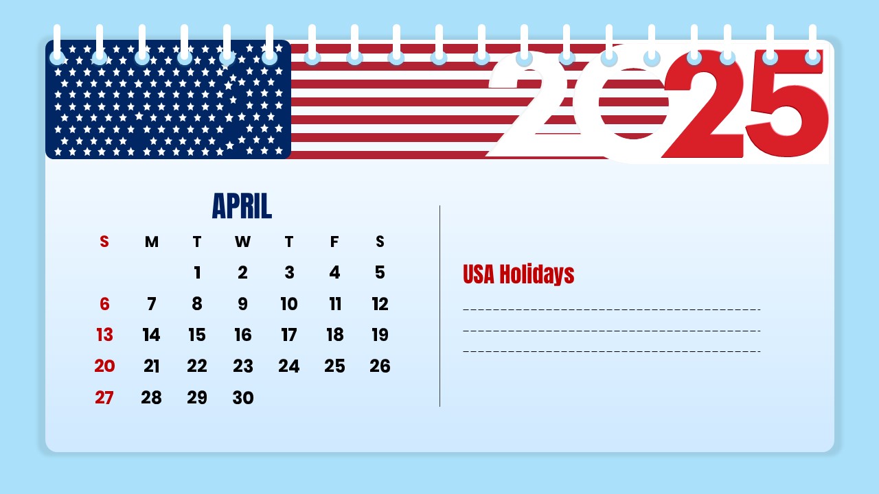 april 2025 calendar with us holidays