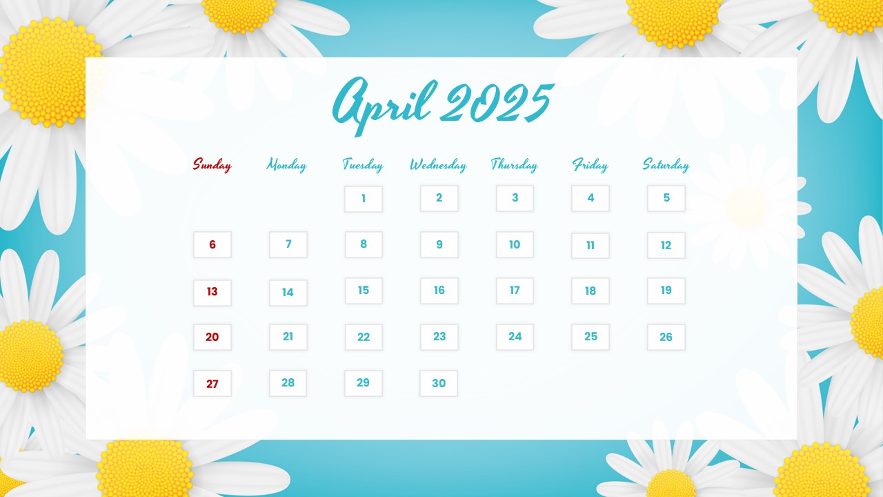 april 2025 calendar template