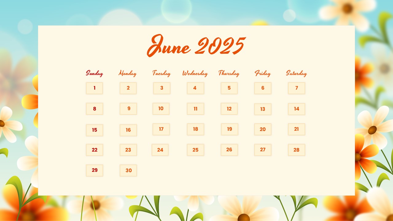 june 2025 calendar