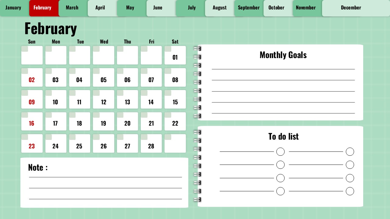 February 2025 digital planner calendar