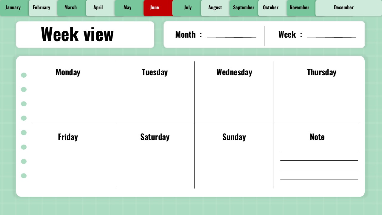 june 2025 week view calendar