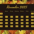 November 2025 calendar