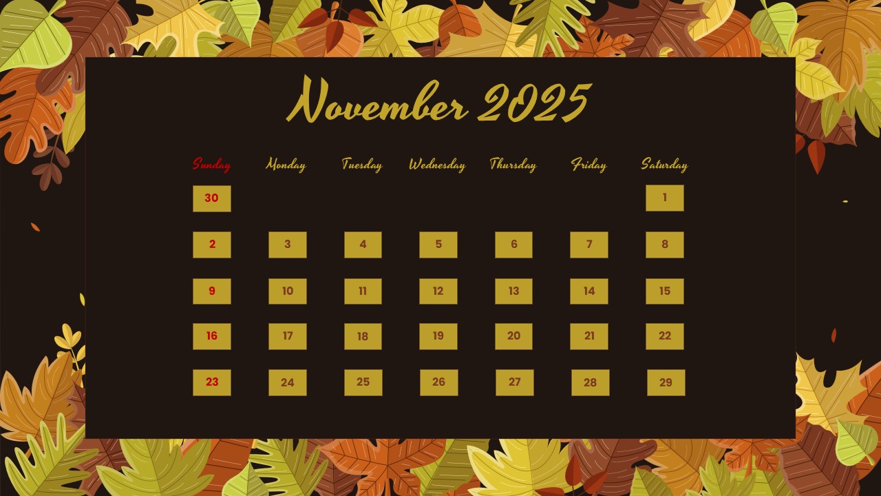 November 2025 calendar