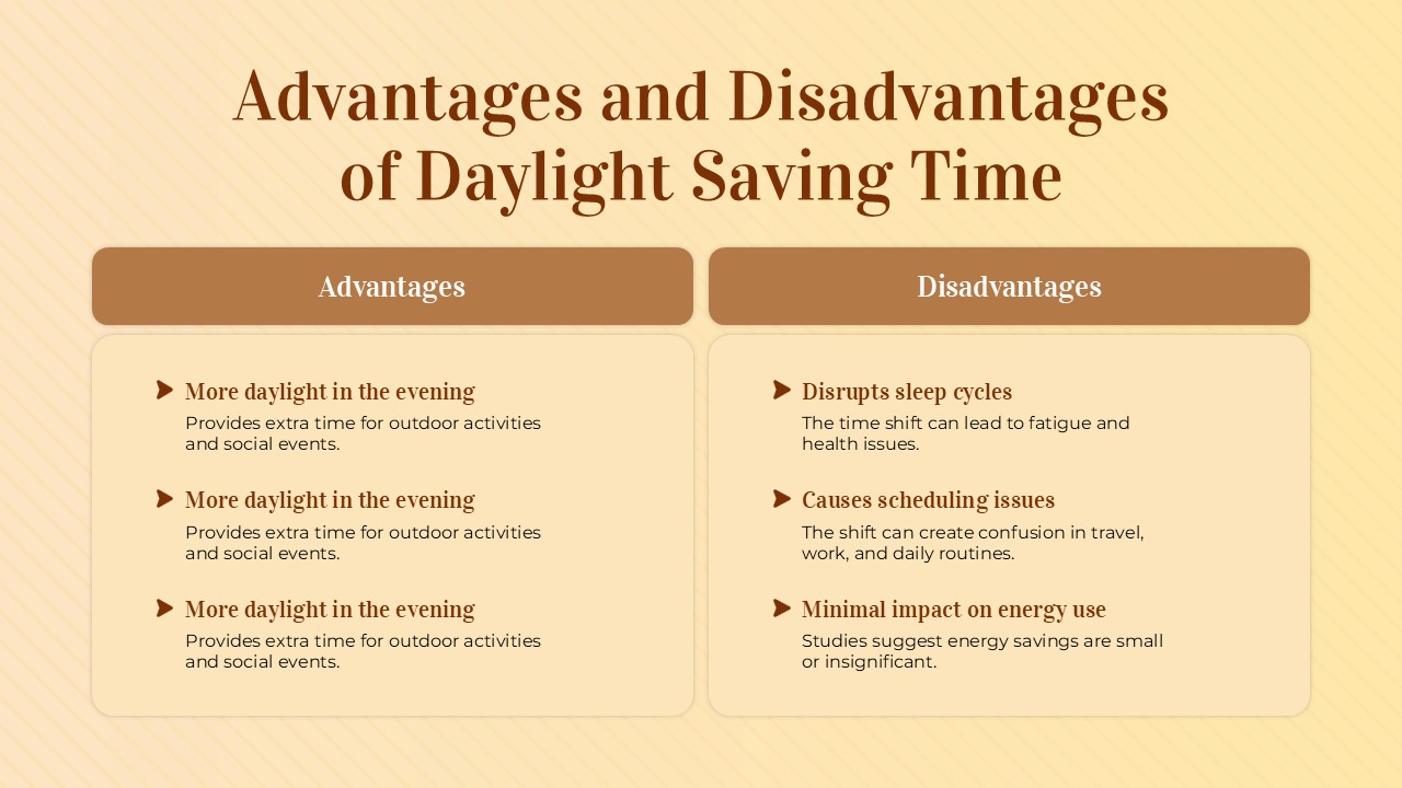 advantages and disadvantages of daylight saving time