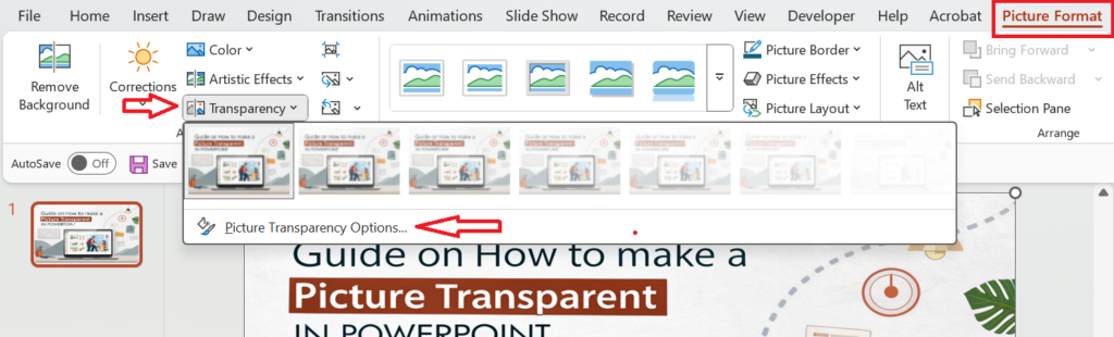 quick guide on how to make picture transparent in ppt