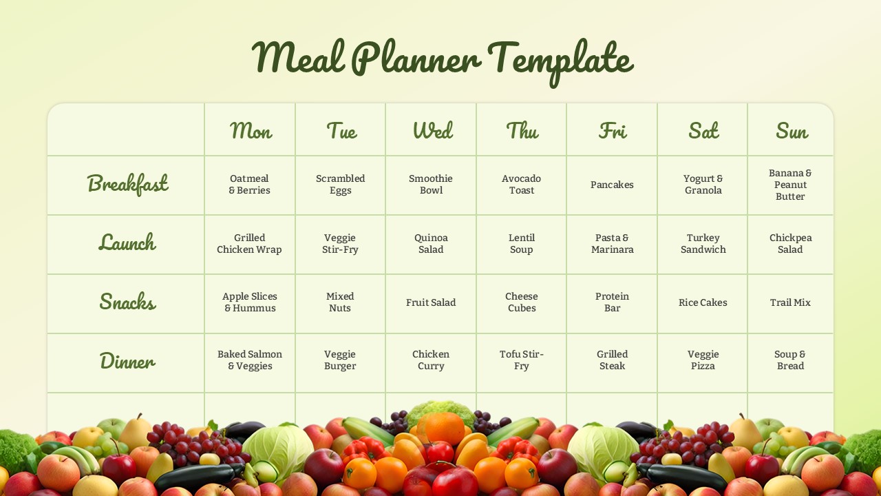 meal planner template