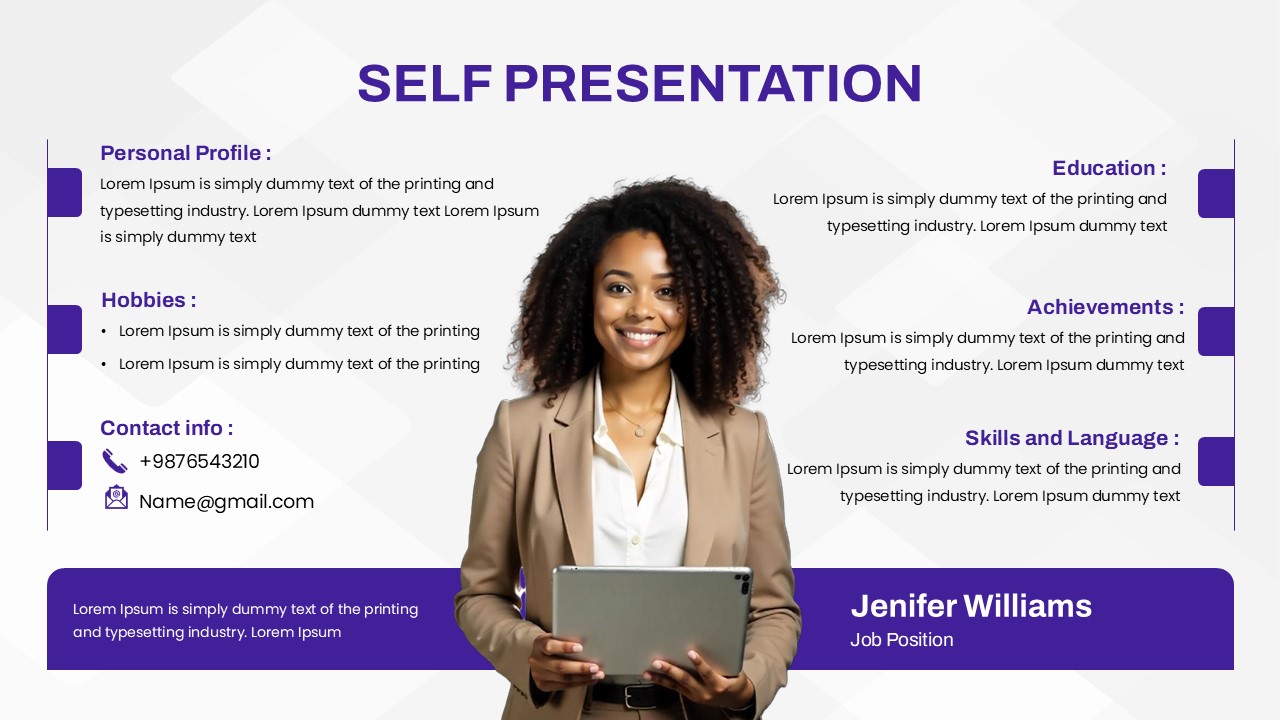 self presentation template